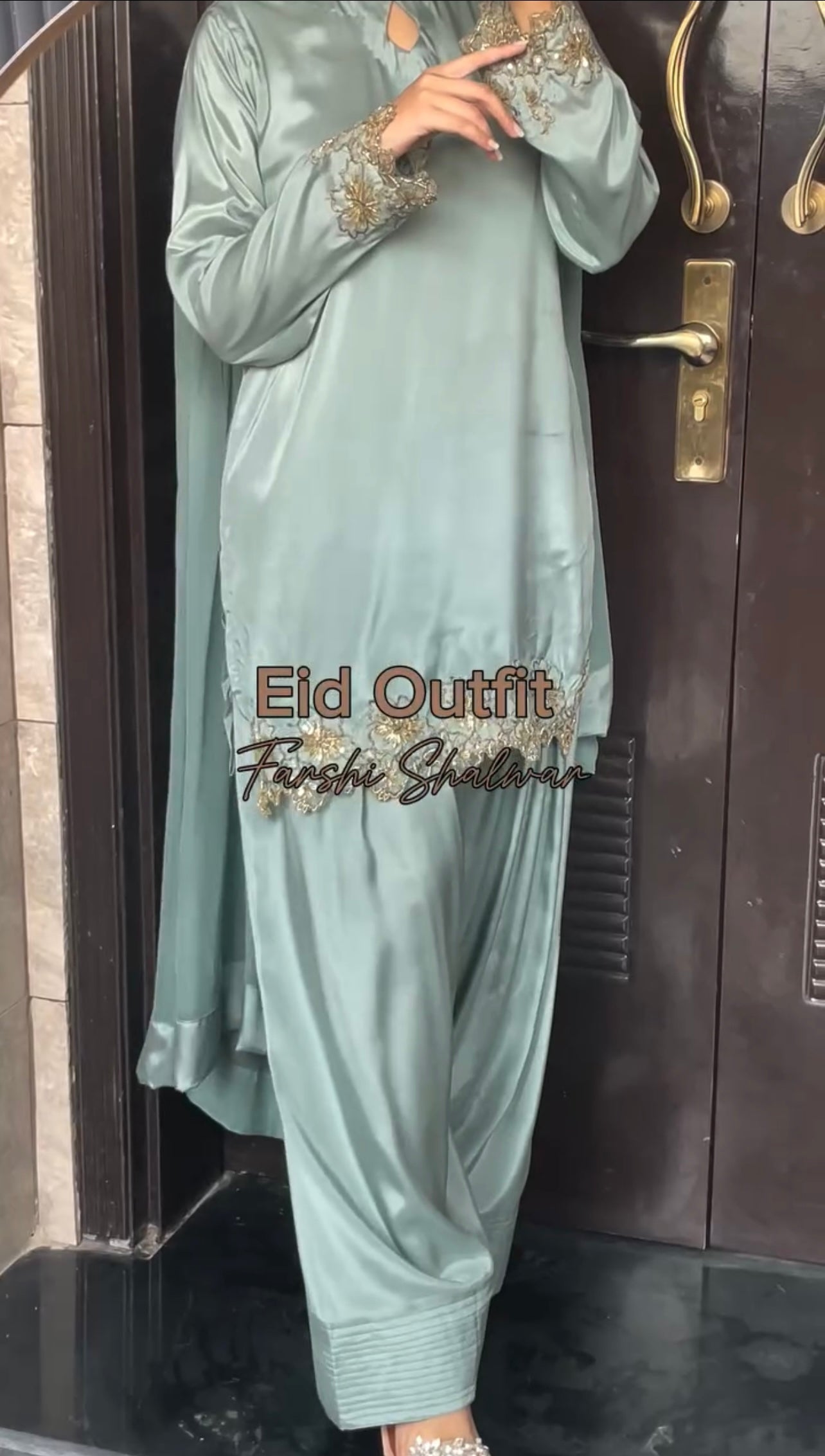 Sea Green Farshi Embroidered Shalwar Suit