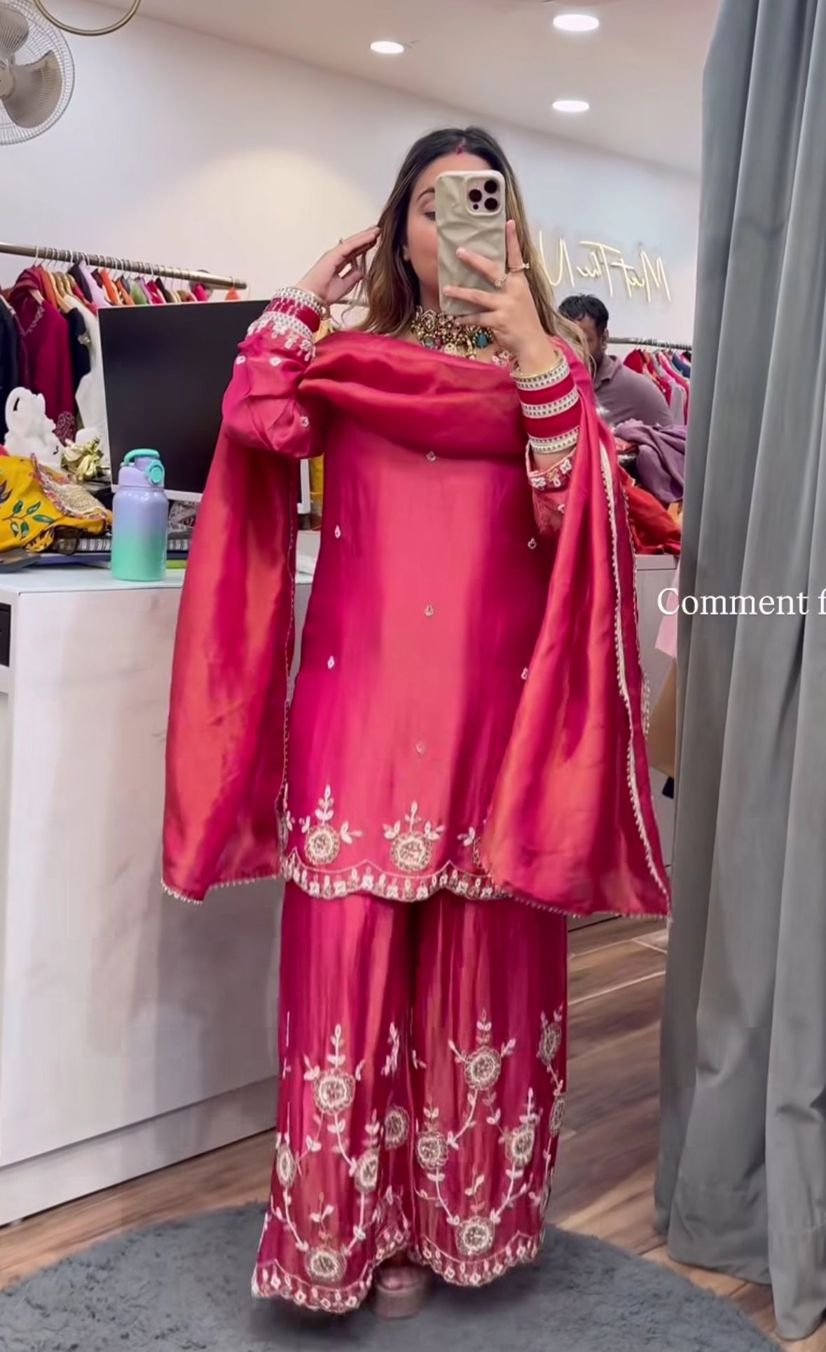 Scarlet Charm Silk Plazo Suit