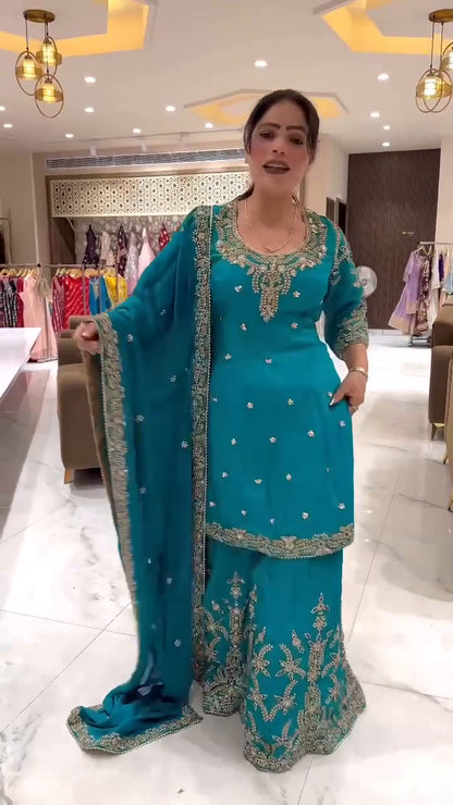 Afreen Moti Work Mughal Grace Sharara Set