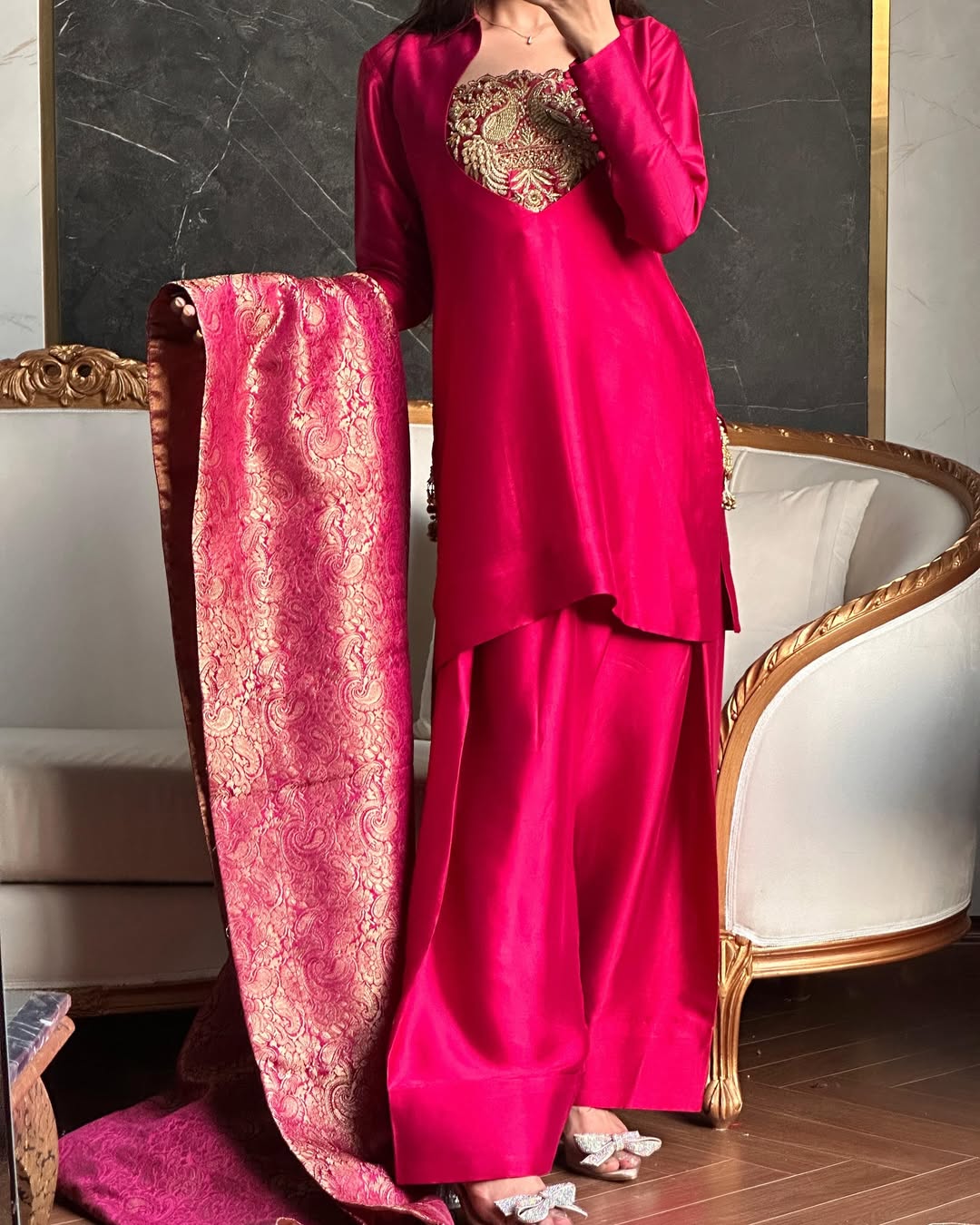 Meher Designer Bits Hand Work Sharara Suit