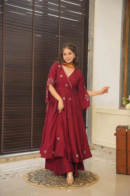 ISLA MASLIN ANARKALI STYLE PLAZZO SUIT SET