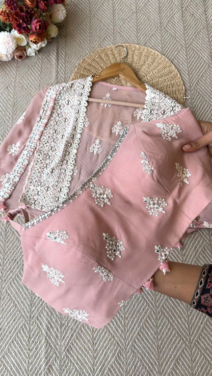Roohani Real Mirror Work Party Wear Shruge Set