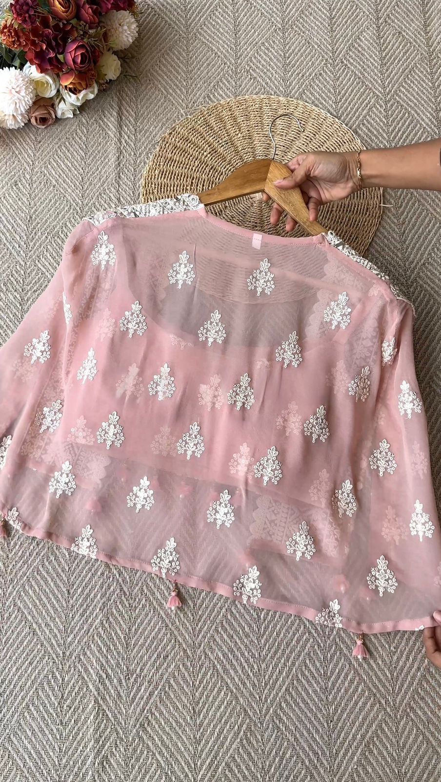 Roohani Real Mirror Work Party Wear Shruge Set