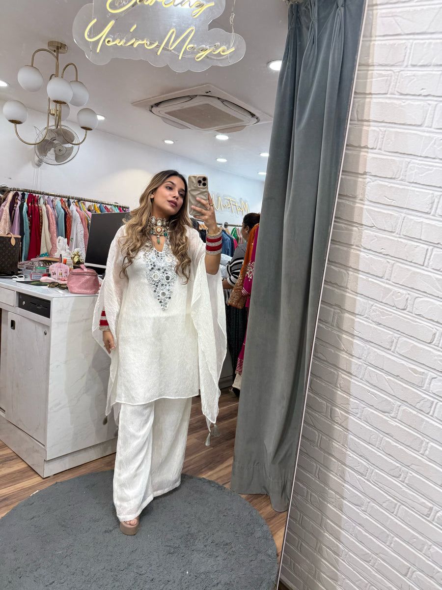 Sabah Mirror Work Shimmer Kurta Set