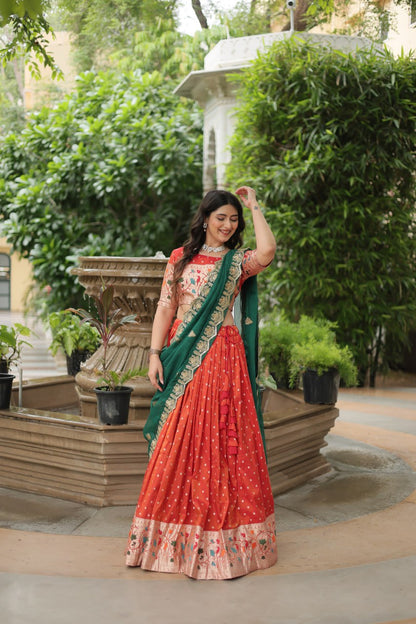 Timeless Cosmos Jequard With Meena Weaving Lehenga Choli