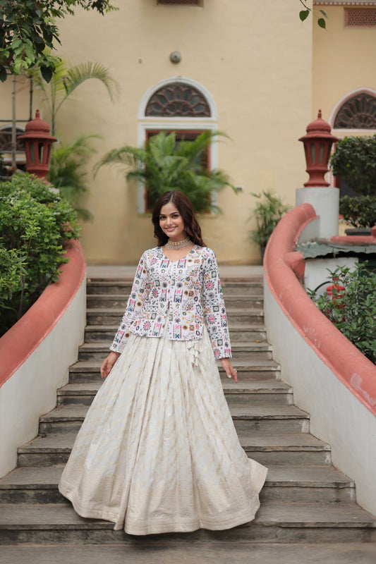 Pure Dayble Viscose Jequard Of Lehenga