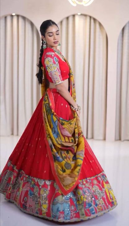 Rajwara Royale  Kalamkari Print Lehenga Choli