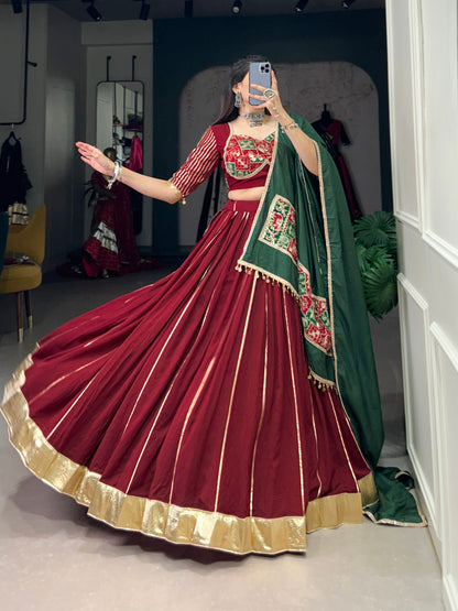 Advika Zari Line Gota Patti Lehengha Choli