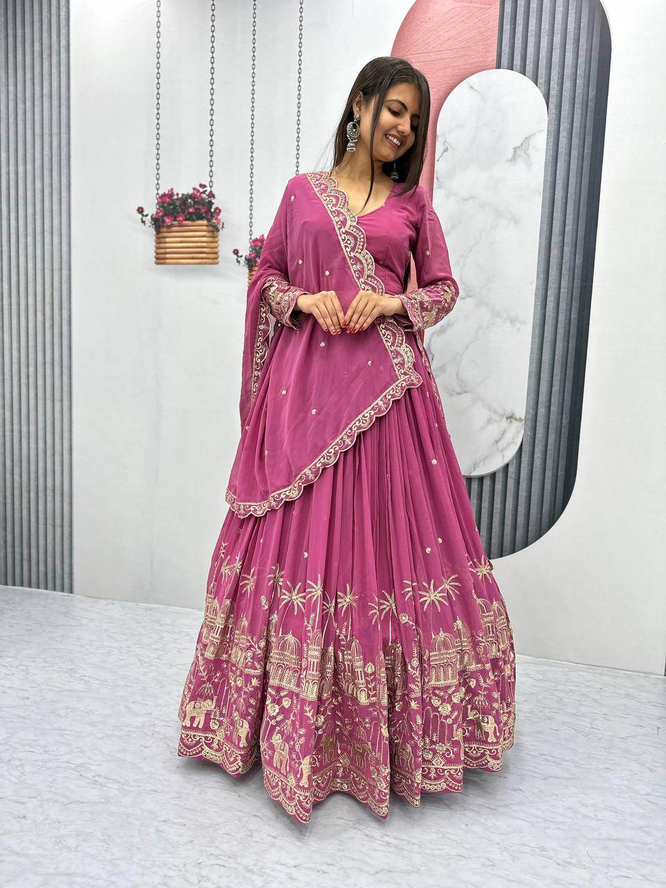 Timeless  Heavy Embroidery Sequence Work Lehenga Choli