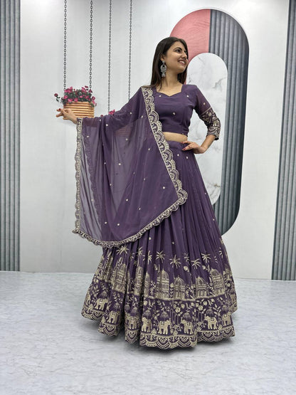 Timeless  Heavy Embroidery Sequence Work Lehenga Choli