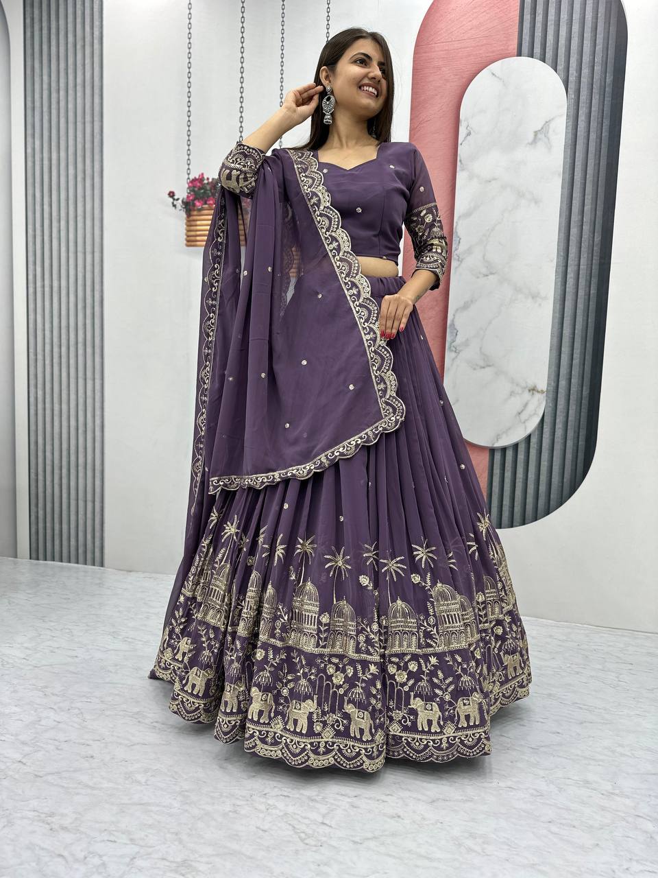 Timeless  Heavy Embroidery Sequence Work Lehenga Choli