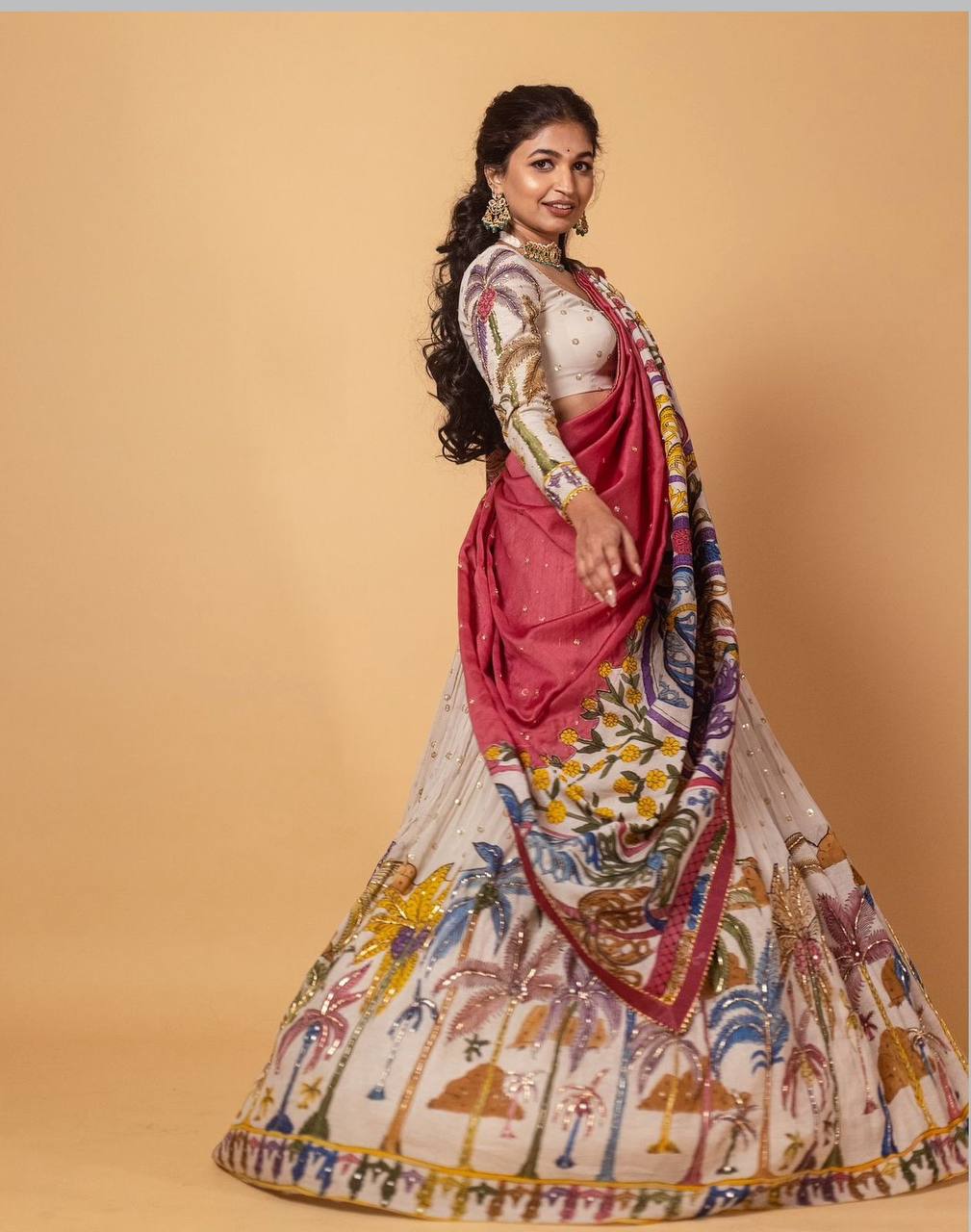 Kiara Kalamkari Print With Sequence Work Lehenga Choli