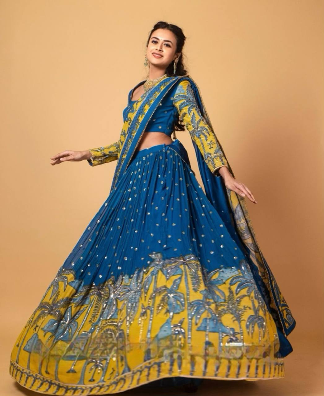 Kiara Kalamkari Print With Sequence Work Lehenga Choli