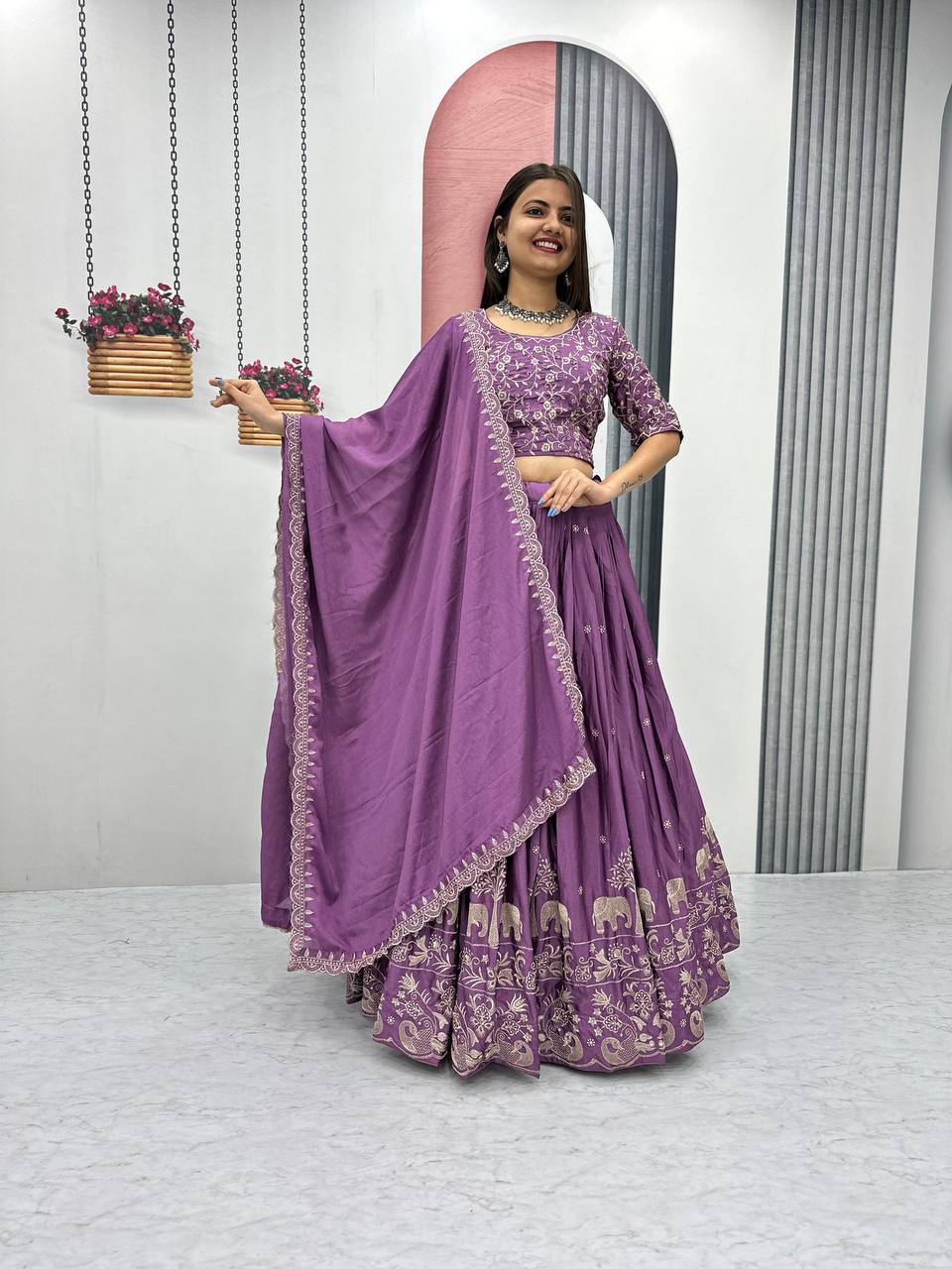 Sondarya Heavy Embroidery Work Lehenga Choli