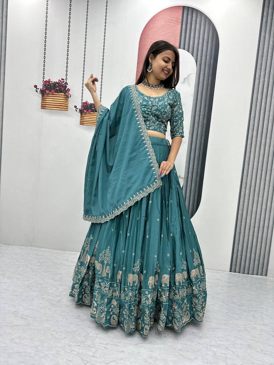 Sondarya Heavy Embroidery Work Lehenga Choli