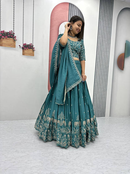 Sondarya Heavy Embroidery Work Lehenga Choli