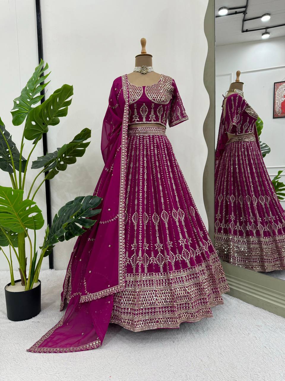 Niyati Foux Gorgette Lehenga Choli