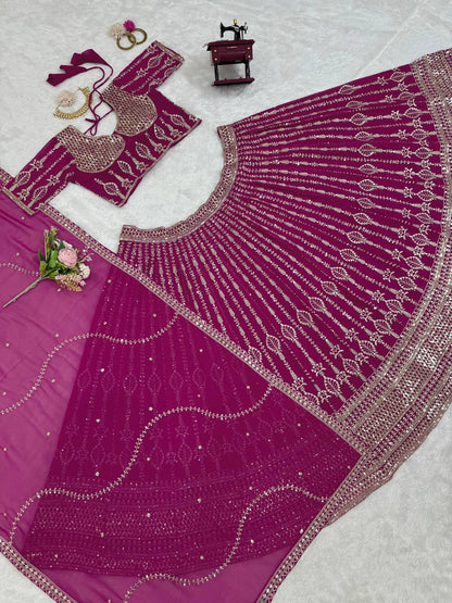 Niyati Foux Gorgette Lehenga Choli