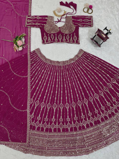 Niyati Foux Gorgette Lehenga Choli