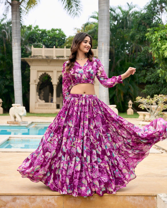 Khushali Designner Georgette Chex Lehenga