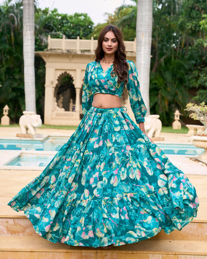 Khushali Designner Georgette Chex Lehenga