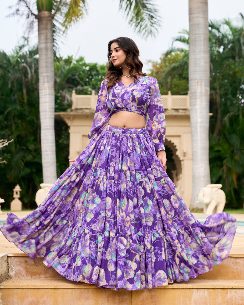 Khushali Designner Georgette Chex Lehenga