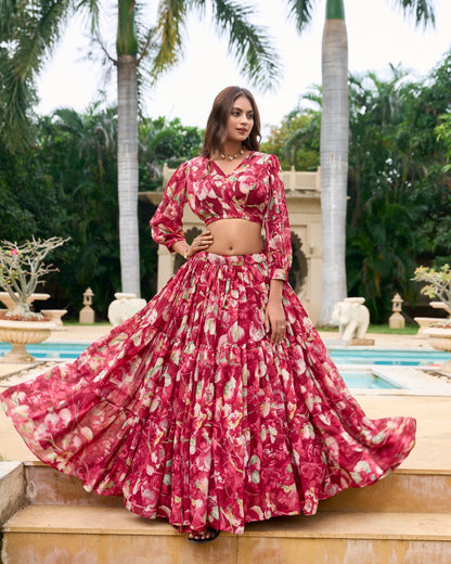 Khushali Designner Georgette Chex Lehenga