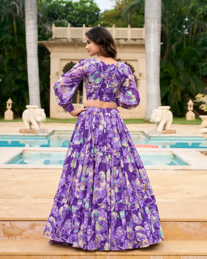 Khushali Designner Georgette Chex Lehenga