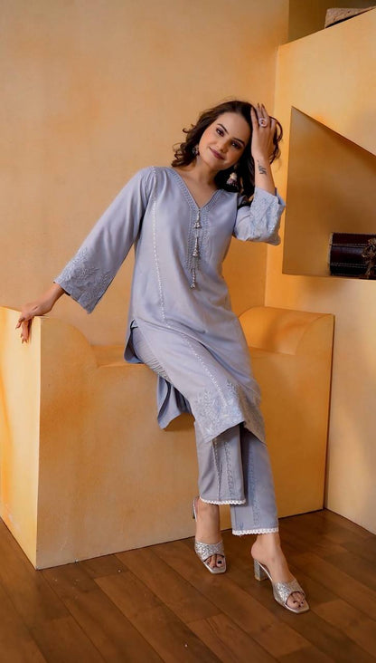 Celestial Calm Trending Running Ready To Wear Co-ord Set