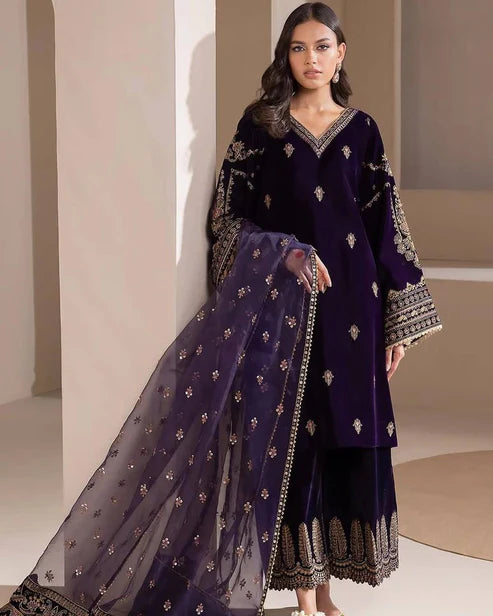 Velvet Splendor Festive Ensemble Suit Set