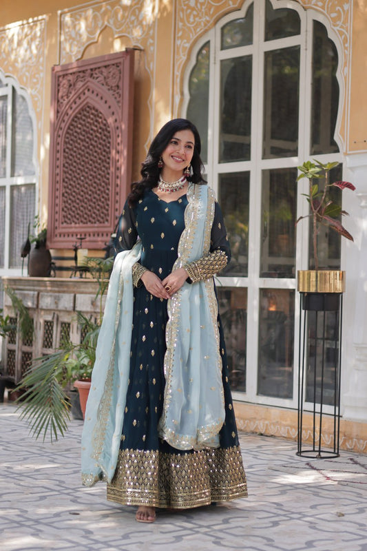 Golden Whispers on Midnight Blue A Regal Celebration of Cultural Beauty