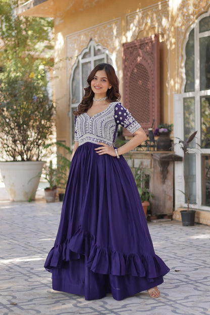 Inaya Draped in Tradition Star Georgette Slit Cut Long Kurti Set