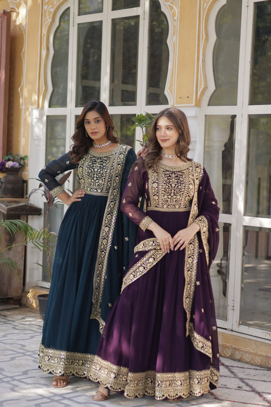 Swara Beatiful Faux Blooming Readymade Gown