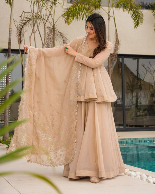 Golden Elegant Tradition Desert Glow Beige Kurta set