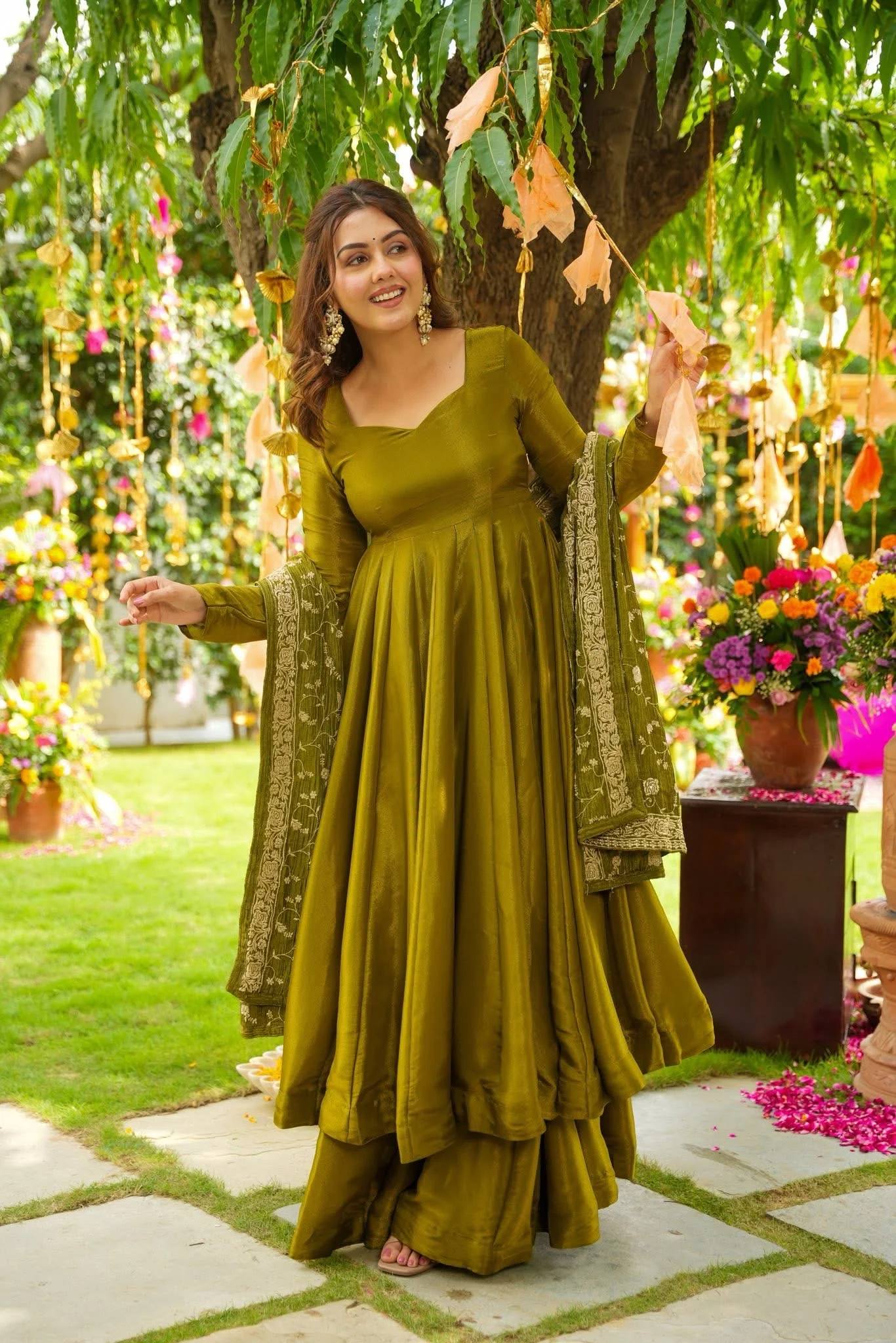 Olive Bloom Traditional Wear
