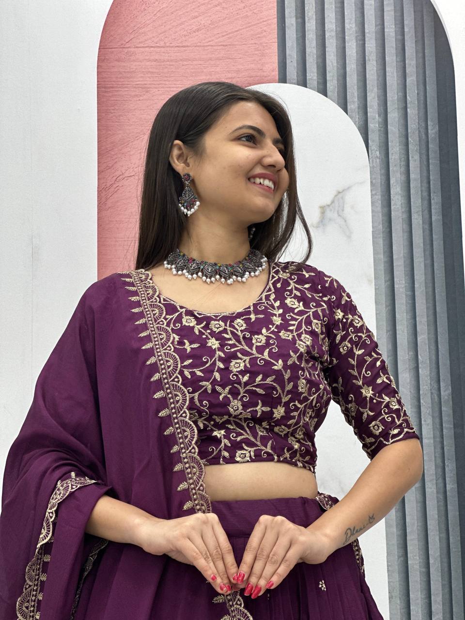 Shefali Desighner Chinon Lehenga Choli