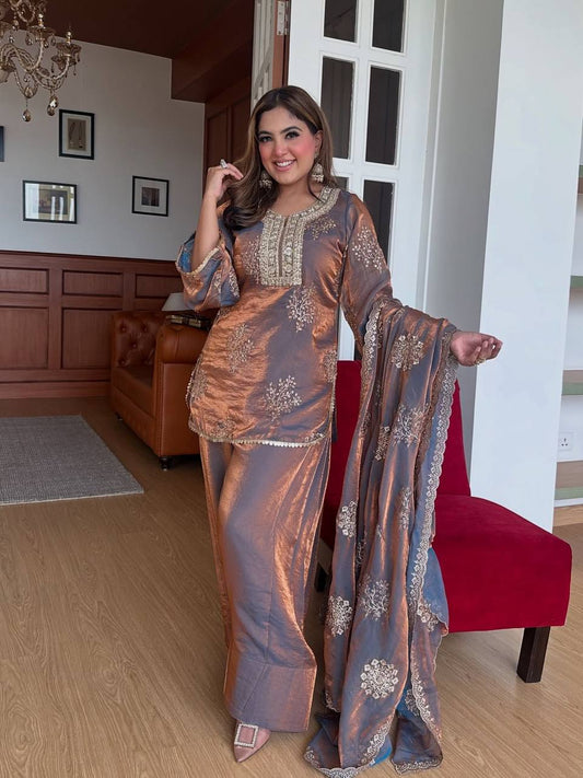 Elegant Embroidered Sequence Work Beautiful Designer Set
