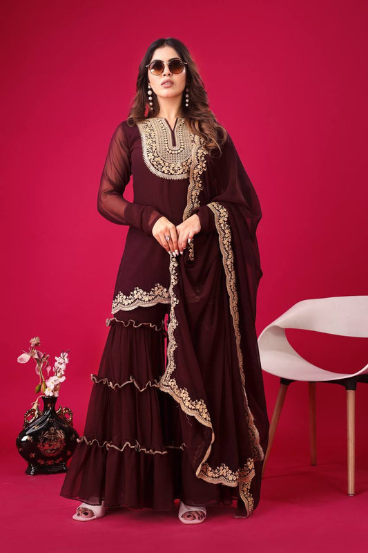 Tales of Tradition A Vintage-Inspired Sharara Ensemble
