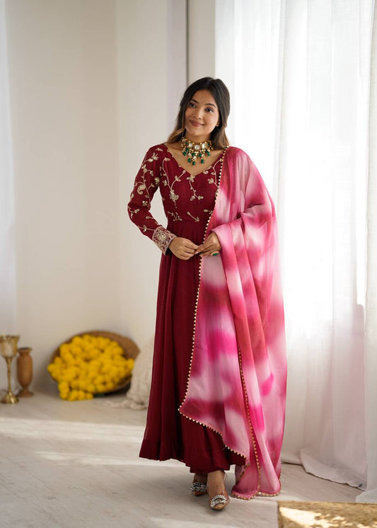 Scarlet Grace Embroidered Anarkali Gown