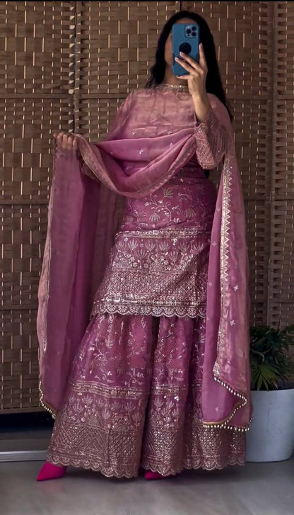 Preet Royal Heavy Embroidered Sharara Suit Set with Dupatta