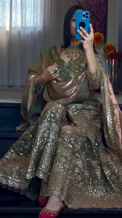 Preet Royal Heavy Embroidered Sharara Suit Set with Dupatta