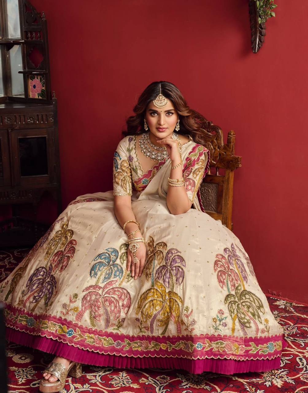 Garden of Grace  Tissue Simmer Silk Lehenga Choli
