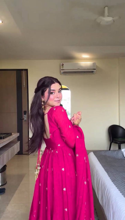 Neha Red Classic Anarkali Suit Set