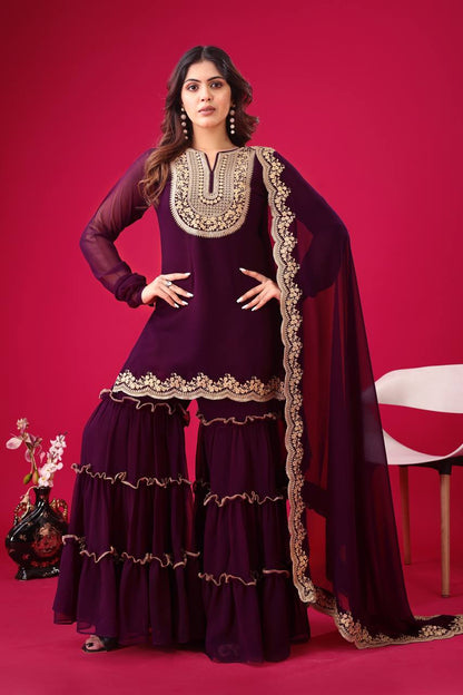 Tales of Tradition A Vintage-Inspired Sharara Ensemble