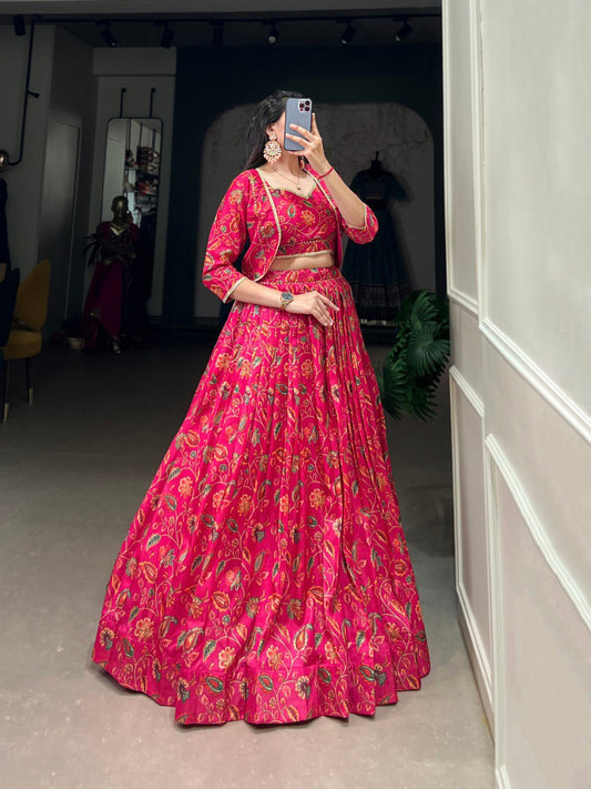 Aastha Pink Tussar Silk Gota Patti Lehenga Choli