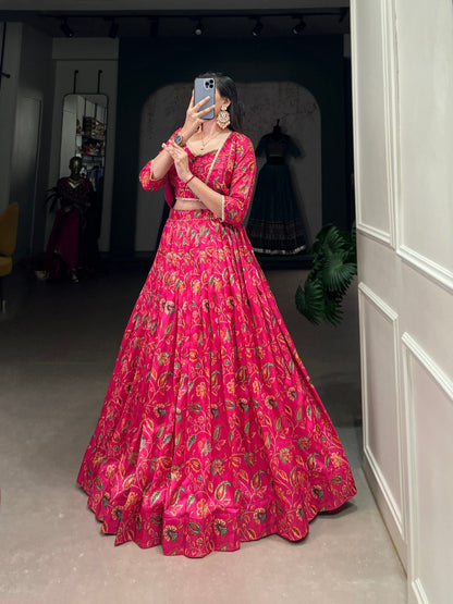 Aastha Pink Tussar Silk Gota Patti Lehenga Choli