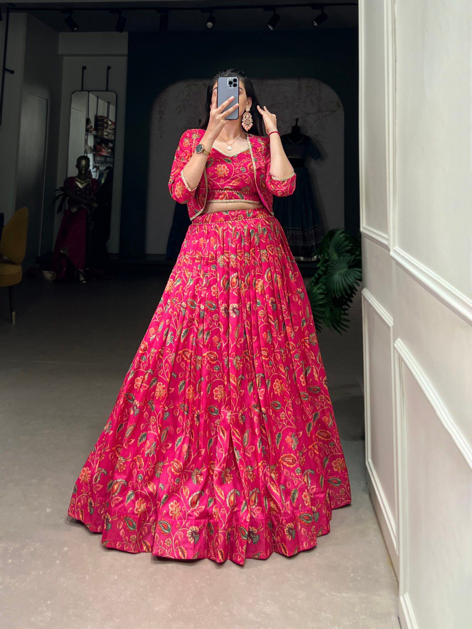 Aastha Pink Tussar Silk Gota Patti Lehenga Choli