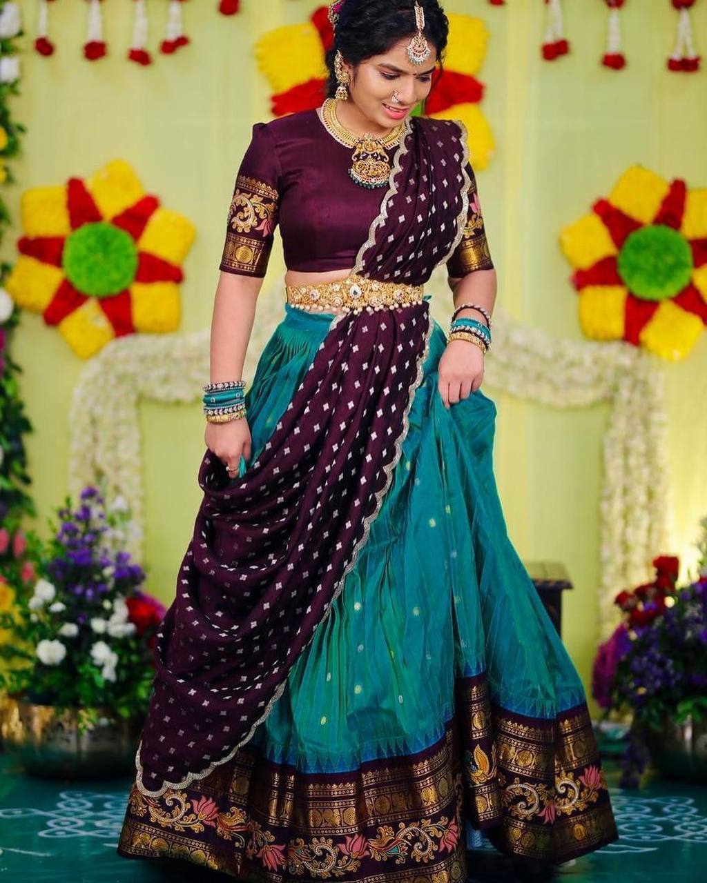 Pallavi Rama Jequrd Silk Lehenga Choli