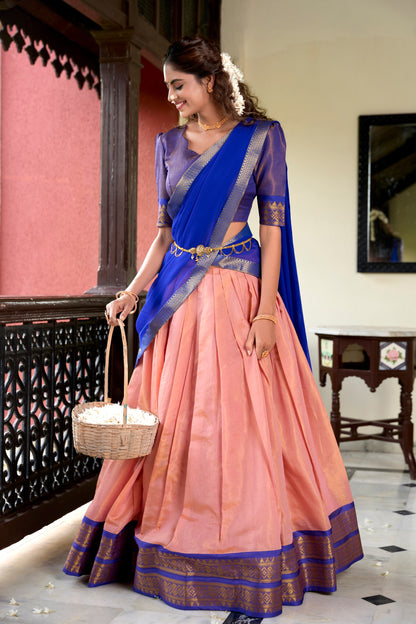 Kanchipuram Zari Weaving Work Lehenga Choli