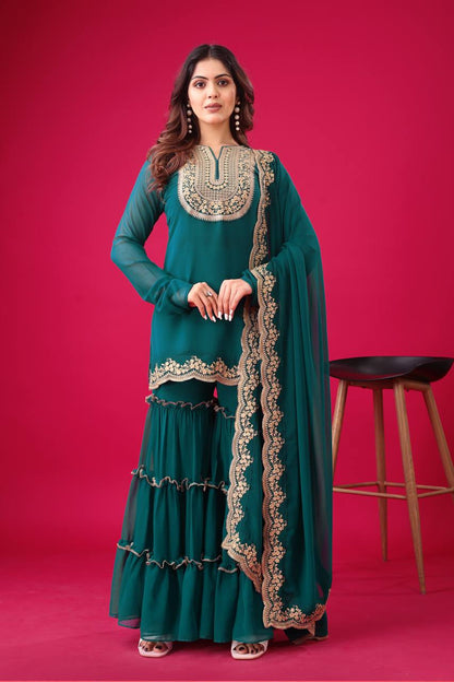 Tales of Tradition A Vintage-Inspired Sharara Ensemble